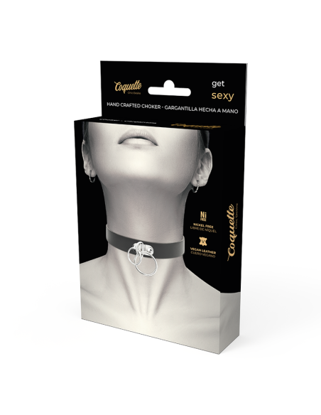 COQUETTE CHOKER CUERO VEGANO DOBLE ANILLA