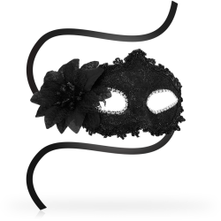 OHMAMA MASKS ANTIZAZ ESTILO VENECIANO FLOR LATERAL NEGRA 2