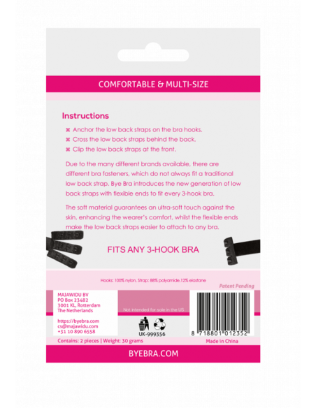 BYEBRA ADAPTADOR SUJETADOR ESPALDA ABIERTA NEGRO Y BLANCO 3UD