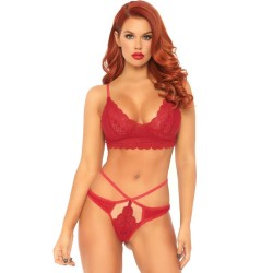 LEG AVENUE SET 2 PIEZAS CON TANGA DOBLE TIRANTA S M