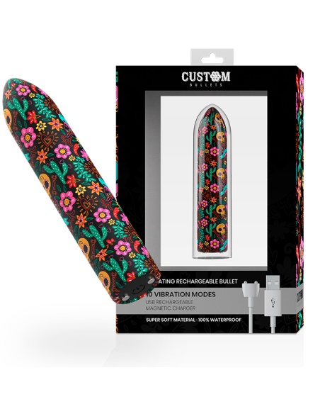 CUSTOM BULLETS BALA RECARGABLE SKULL 10 INTENSIDADES