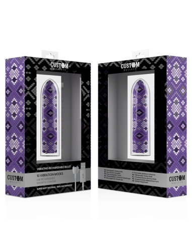 CUSTOM BULLETS BALA RECARGABLE SNAKE LILA 10 INTENSIDADES