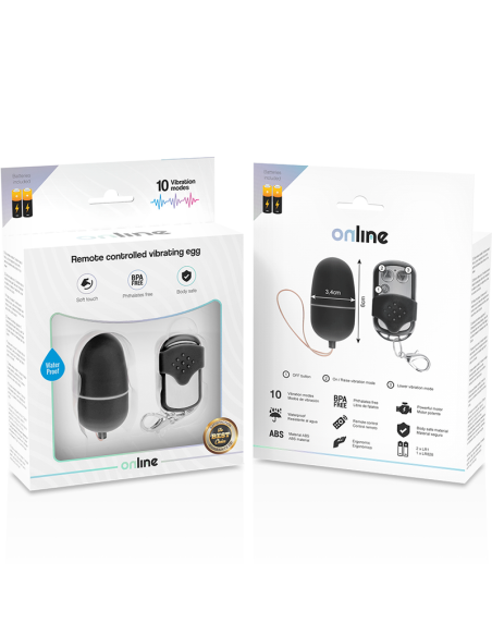 ONLINE HUEVO VIBRADOR CONTROL REMOTO M NEGRO ONLINE HUEVO VIBRADOR CONTROL REMOTO M NEGRO