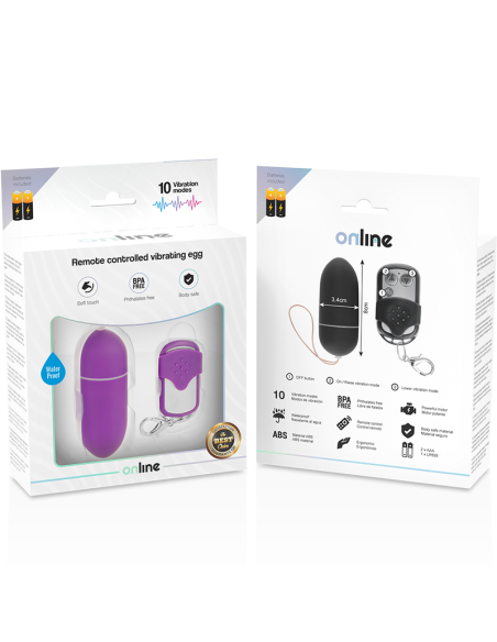 ONLINE HUEVO VIBRADOR CONTROL REMOTO L LILA