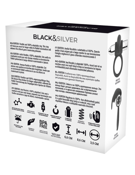 BLACKSILVER BURTON ANILLO RECARGABLE 10 MODOS VIBRACION