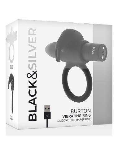 BLACKSILVER BURTON ANILLO RECARGABLE 10 MODOS VIBRACION NEGRO