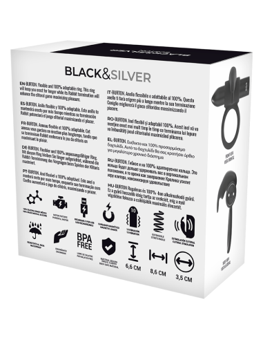 BLACKSILVER BURTON ANILLO RECARGABLE 10 MODOS VIBRACION NEGRO