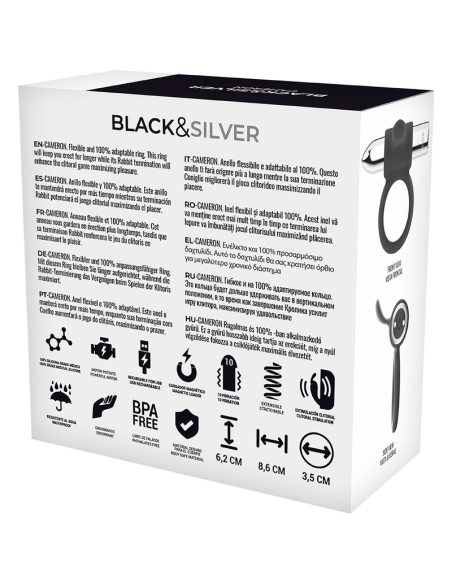 BLACKSILVER CAMERON ANILLO RECARGABLE 10V SILVER