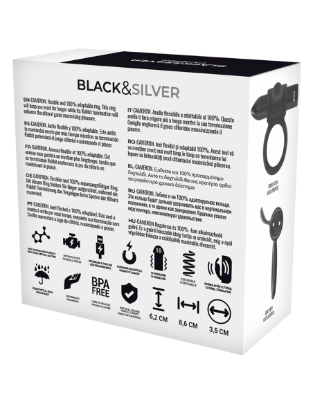 BLACKSILVER CAMERON ANILLO RECARGABLE 10V NEGRO