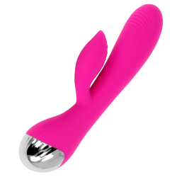 OHMAMA VIBRADOR RECARGABLE CON RABBIT 10 MODOS DE VIBRACIoN 19 CM