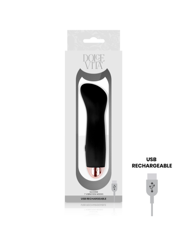 DOLCE VITA VIBRADOR RECARGABLE ONE NEGRO 7 VELOCIDADES