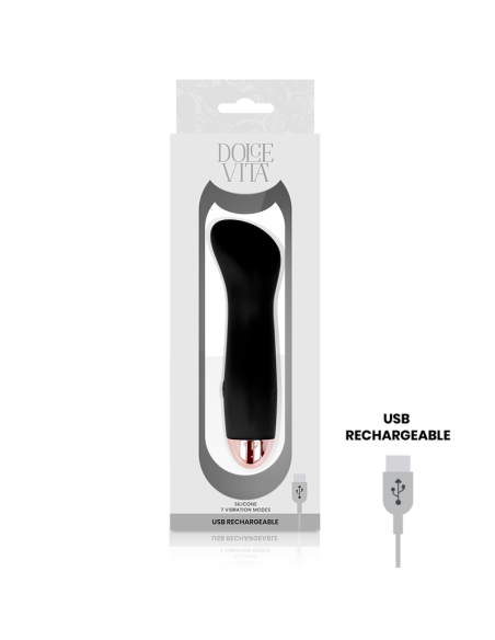 DOLCE VITA VIBRADOR RECARGABLE ONE NEGRO 7 VELOCIDADES