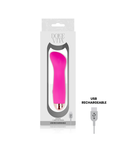 DOLCE VITA VIBRADOR RECARGABLE ONE ROSA 7 VELOCIDADES