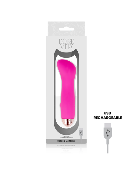 DOLCE VITA VIBRADOR RECARGABLE ONE ROSA 7 VELOCIDADES