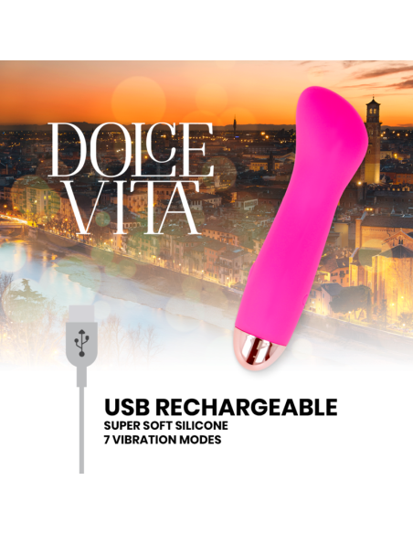DOLCE VITA VIBRADOR RECARGABLE ONE ROSA 7 VELOCIDADES