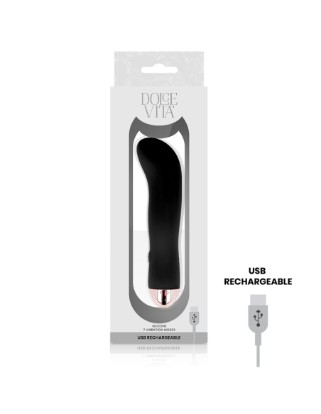 DOLCE VITA VIBRADOR RECARGABLE TWO NEGRO 7 VELOCIDADES