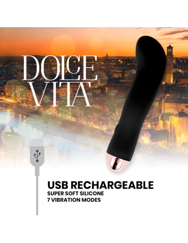 DOLCE VITA VIBRADOR RECARGABLE TWO NEGRO 7 VELOCIDADES
