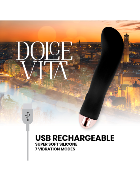 DOLCE VITA VIBRADOR RECARGABLE TWO NEGRO 7 VELOCIDADES