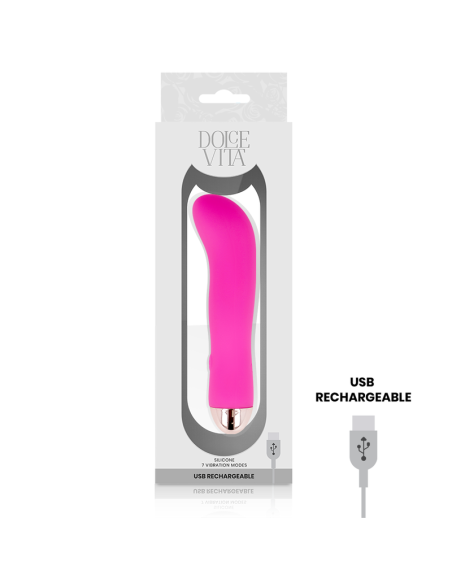DOLCE VITA VIBRADOR RECARGABLE TWO ROSA 7 VELOCIDADES