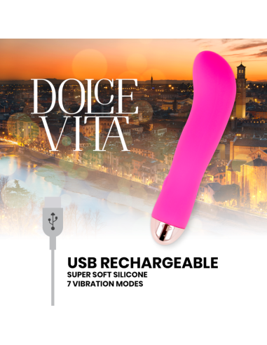 DOLCE VITA VIBRADOR RECARGABLE TWO ROSA 7 VELOCIDADES