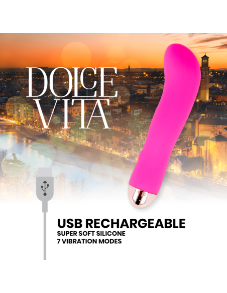 DOLCE VITA VIBRADOR RECARGABLE TWO ROSA 7 VELOCIDADES