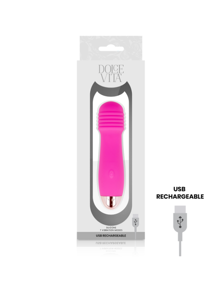 DOLCE VITA VIBRADOR RECARGABLE THREE ROSA 7 VELOCIDADES