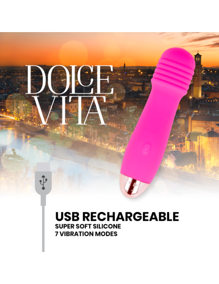 DOLCE VITA VIBRADOR RECARGABLE THREE ROSA 7 VELOCIDADES