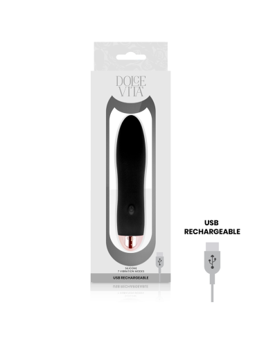 DOLCE VITA VIBRADOR RECARGABLE FOUR NEGRO 7 VELOCIDADES