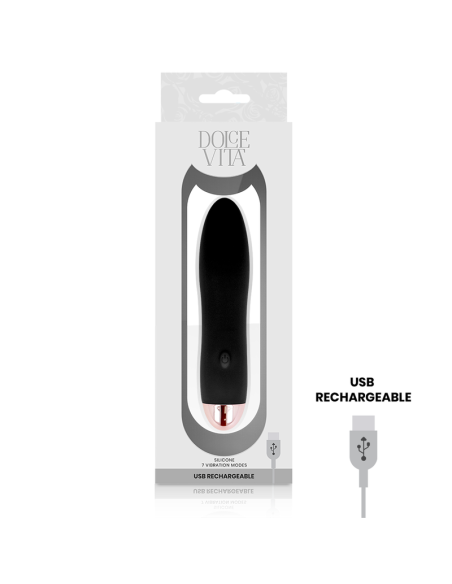 DOLCE VITA VIBRADOR RECARGABLE FOUR NEGRO 7 VELOCIDADES