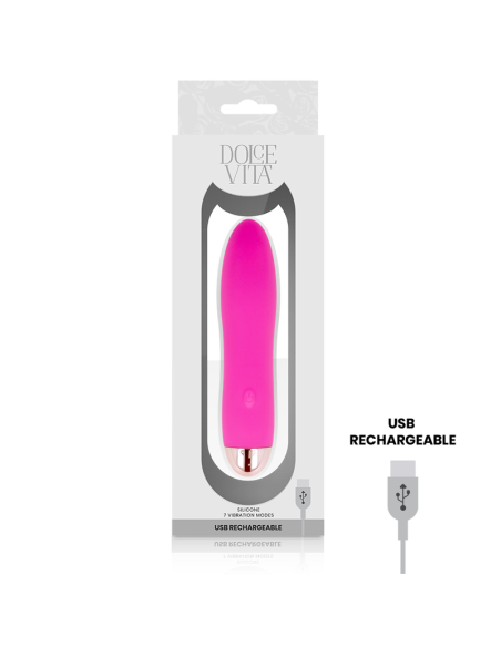 DOLCE VITA VIBRADOR RECARGABLE FOUR ROSA 7 VELOCIDADES