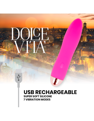 DOLCE VITA VIBRADOR RECARGABLE FOUR ROSA 7 VELOCIDADES