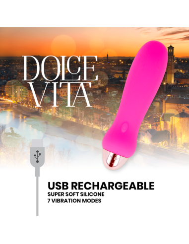 DOLCE VITA VIBRADOR RECARGABLE FIVE ROSA 7 VELOCIDADES