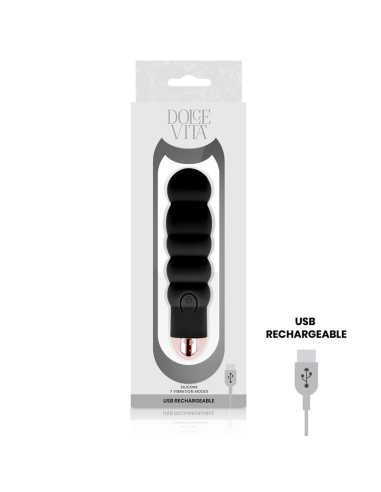 DOLCE VITA VIBRADOR RECARGABLE SIX NEGRO 7 VELOCIDADES