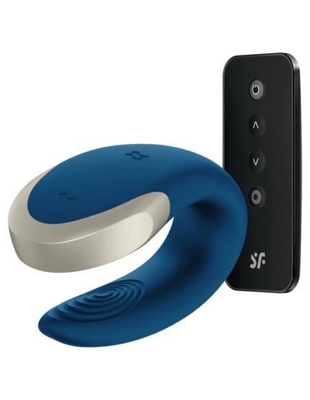 SATISFYER DOUBLE LOVE VIBRADOR PAREJAS LUXURY AZUL