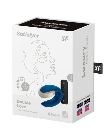 SATISFYER DOUBLE LOVE VIBRADOR PAREJAS LUXURY AZUL
