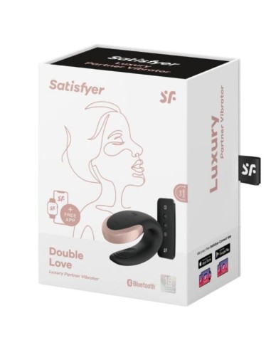 SATISFYER DOUBLE LOVE VIBRADOR PAREJAS LUXURY NEGRO
