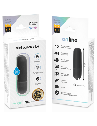 ONLINE MINI BALA VIBRADORA NEGRO
