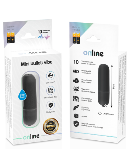ONLINE MINI BALA VIBRADORA NEGRO