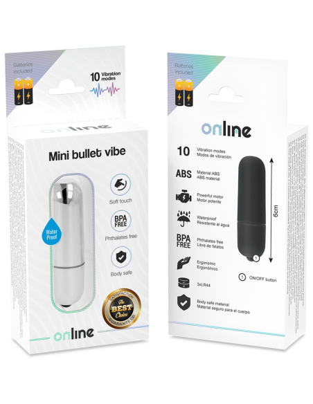 ONLINE MINI BALA VIBRADORA PLATEADA