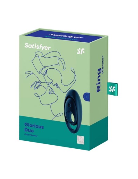 SATISFYER GLORIOUS DUO ANILLO VIBRADOR AZUL