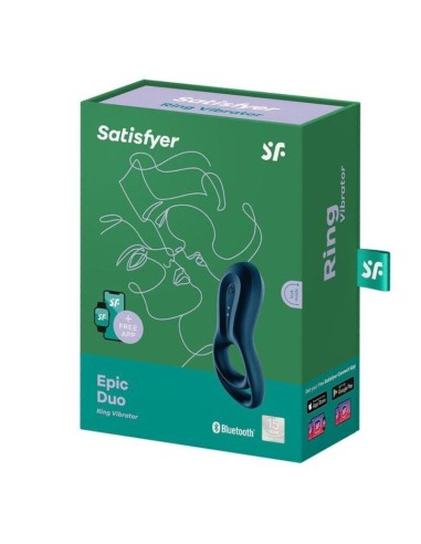 SATISFYER EPIC DUO ANILLO VIBRADOR AZUL