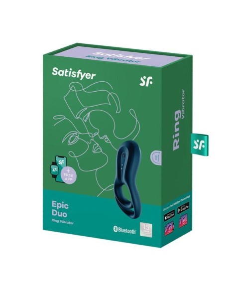 SATISFYER EPIC DUO ANILLO VIBRADOR AZUL