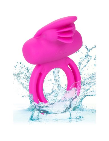 CALEX DUAL CLIT FLICKER ENHANCER DOBLE ANILLO VIBRADOR DE SILICONA ROSA