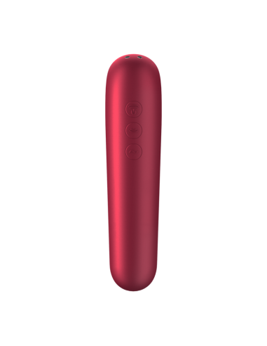 SATISFYER DUAL LOVE VIBRADOR Y SUCCIONADOR CON AIRE PULSADO ROJO