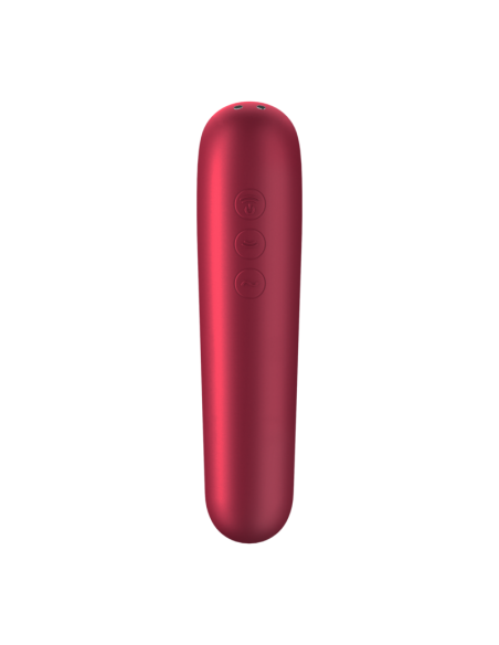 SATISFYER DUAL LOVE VIBRADOR Y SUCCIONADOR CON AIRE PULSADO ROJO