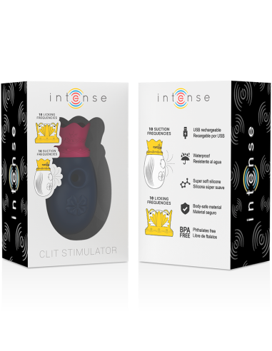 INTENSE ESTIMULADOR CLITORIS 10 MODOS DE SUCCIoN Y LICKING AZUL
