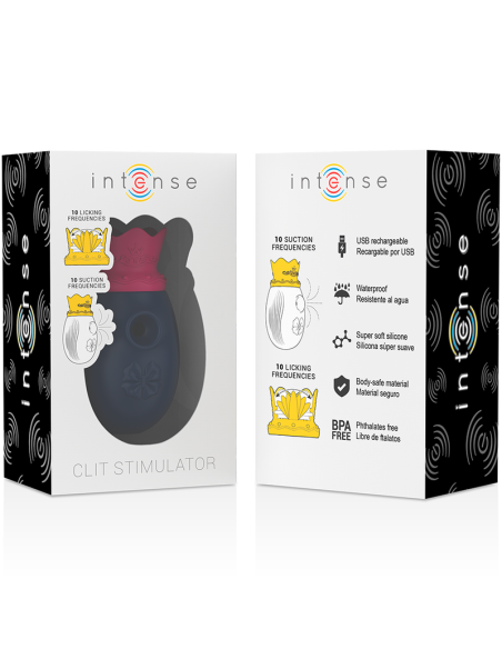 INTENSE ESTIMULADOR CLITORIS 10 MODOS DE SUCCIoN Y LICKING AZUL