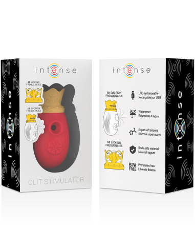 INTENSE ESTIMULADOR CLITORIS 10 MODOS DE SUCCIoN Y LICKING ROJO
