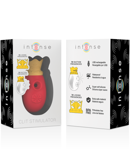 INTENSE ESTIMULADOR CLITORIS 10 MODOS DE SUCCIoN Y LICKING ROJO