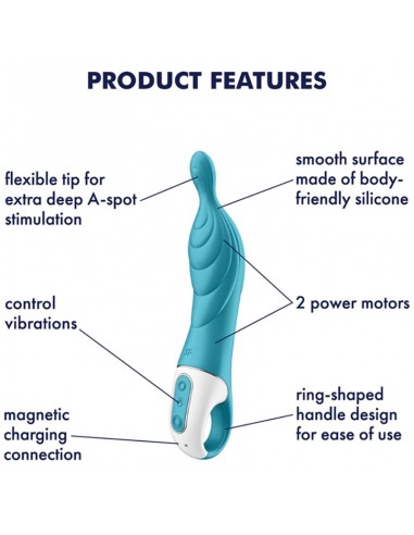 SATISFYER A MAZING 2 VIBRADOR PUNTO A TURQUESA